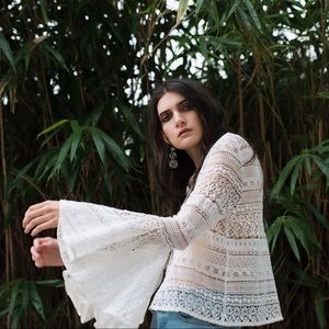 (SOLD) Zoey Reva 60s Style Bell Sleeve Blouse